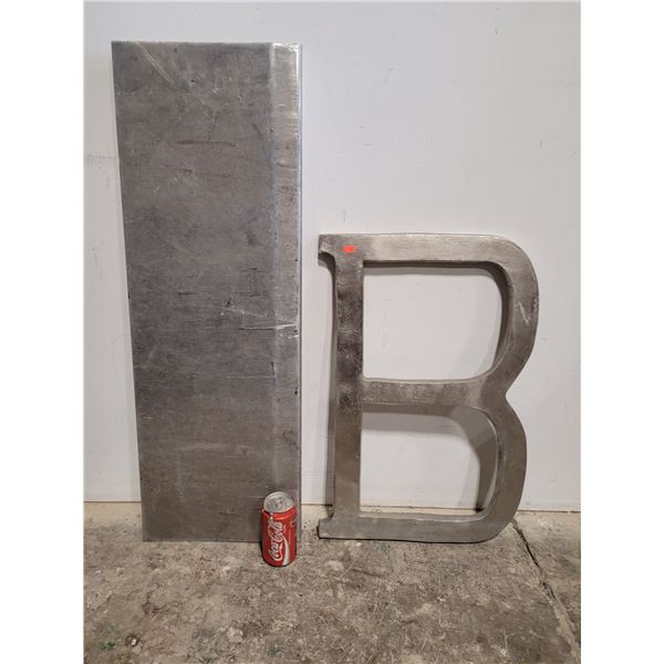 Big Heavy Aluminum Slab & Letter B