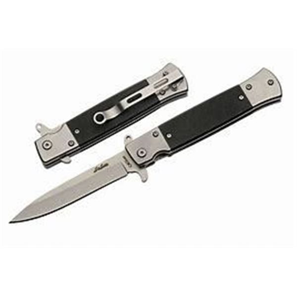 4" BLACK G10 STILETTO STYLE LINER LOCK