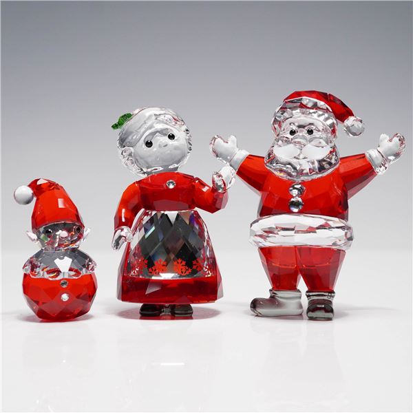 3pc Swarovski Crystal Christmas Figurines