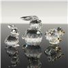 Image 2 : 3pc Swarovski Crystal Figurines, Large Rabbit, Mini Rabbit, Mini Butterfly