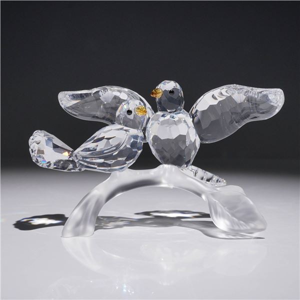 Swarovski Crystal Figurine, Turtledoves