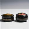 Image 2 : 2pc Russian Hand Painted Lacquer Trinket Boxes