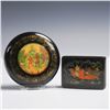 Image 1 : 2pc Russian Lacquer Boxes, Hand Painted Made in USSR