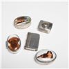 Image 1 : 5pc Sterling Silver Pill Boxes with Painted Tile Lids