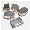 Image 6 : 5pc Sterling Silver Pill Boxes with Painted Tile Lids