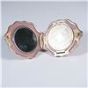 Image 1 : Vintage Guilloche Enamel Shell Compact with Mirror