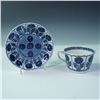 Image 2 : Blue and White Transferware Cup and Saucer with Floral Motif