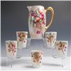 Image 1 : 6pc Limoges France Cherry Motif Pitcher and Cup Set