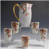 Image 2 : 6pc Limoges France Cherry Motif Pitcher and Cup Set