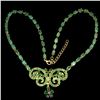 Image 2 : EMERALD AND RUBY NECKLACE Amazing Value High Class Oval Cut in 14K Yellow Gold Plated 925 Sterling S