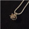 Image 2 : Unique 1.0 ct Round Cut Brilliant Yellow Moissanite Necklace In 925 Sterling Silver. GRA Certified. 