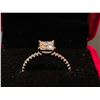 Image 2 : 1.00 CT GRA CERTIFIED PRINCESS CUT MOISSANITE STONE VVS D COLOR WITH 18 ROUND BRILLIANT CUT CUBIC ZI