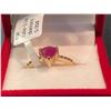 Image 2 : 10K Yellow Gold Ring with 0.50ct Enhanced Ruby & 0.05ct Diamonds, 2.0g Total Weight -Appraisal $1200