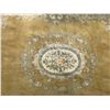 Image 2 : Antique French Style Aubusson Rug – Golden Field with Oval Floral Medallion  9.8x8;