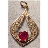 Image 2 : 10K Yellow Gold Ruby 1Ct Pendant, Made in Canada, Appraised Retail $1175