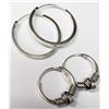 Image 2 : Silver 2 Small Hoop Set, Suggested Retail Value $60