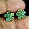 Image 2 : Gourgeous EMERALD EARRINGS in 14K Yellow Gold Plated 925 Sterling Silver - Appraised Replacement Val