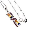 Image 2 : SAPPHIRE PRINCESS CUT AND RUBY DIAMOND CUT NECKLACE in 2 Tone Black Rhodium and 14K White Gold Plate