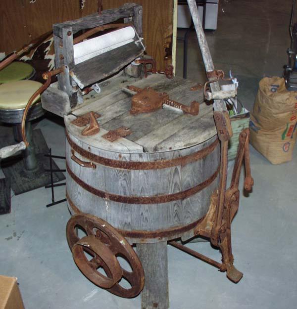 Old Round Wooden Washing Machine