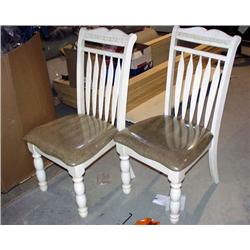 2 Wooden White Chairs
