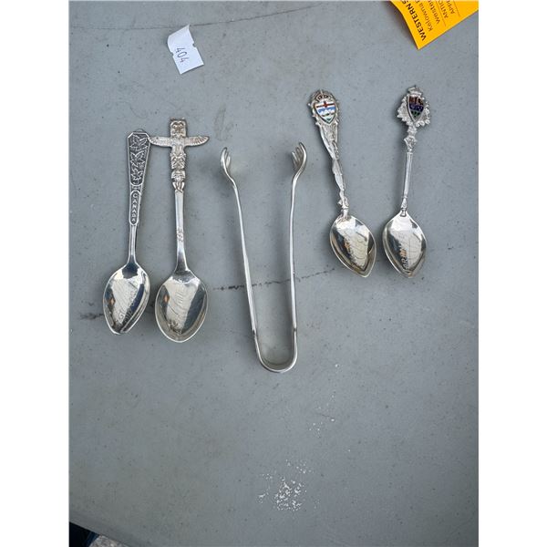 Sterling ice tongs and spoons