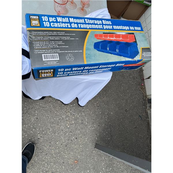 Wall mount storage bins