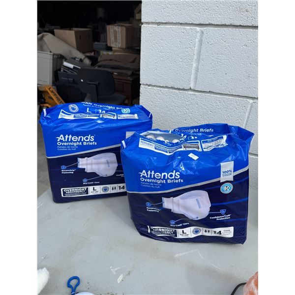 Attends overnight briefs size large