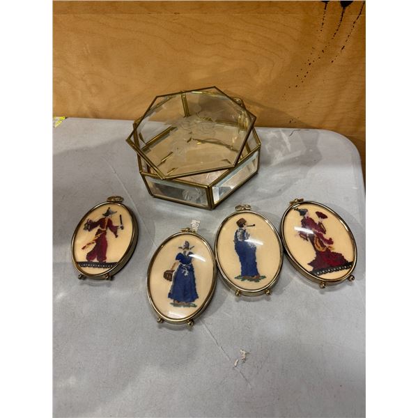 Handcrafted, decor and mirrored glass container