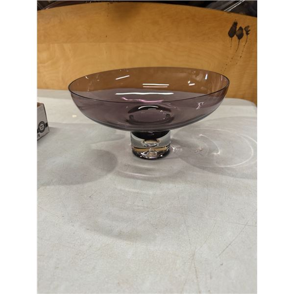 European Crystal Badash Galaxy Purple Hand Blown Bowl