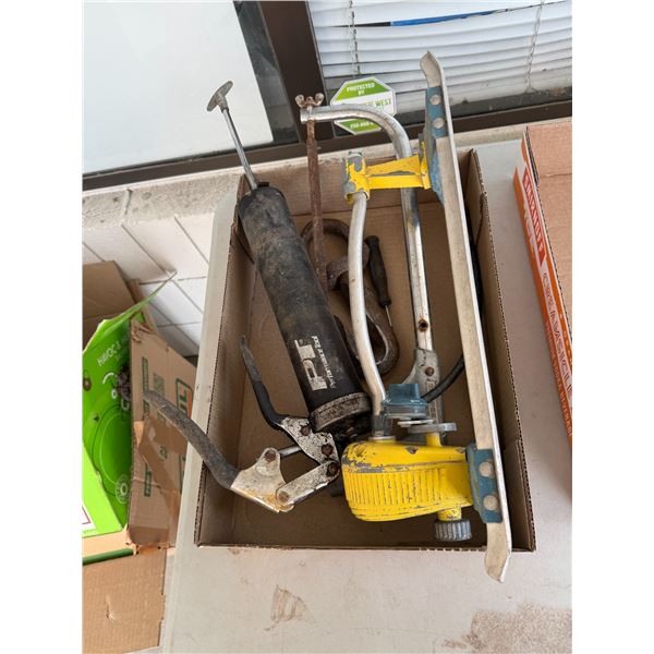 Sprinkler saw hook and grease gun