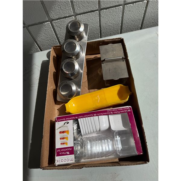 Condiment dishes, and corn hold