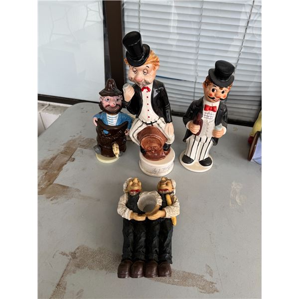 Decanters and wine bottle holder