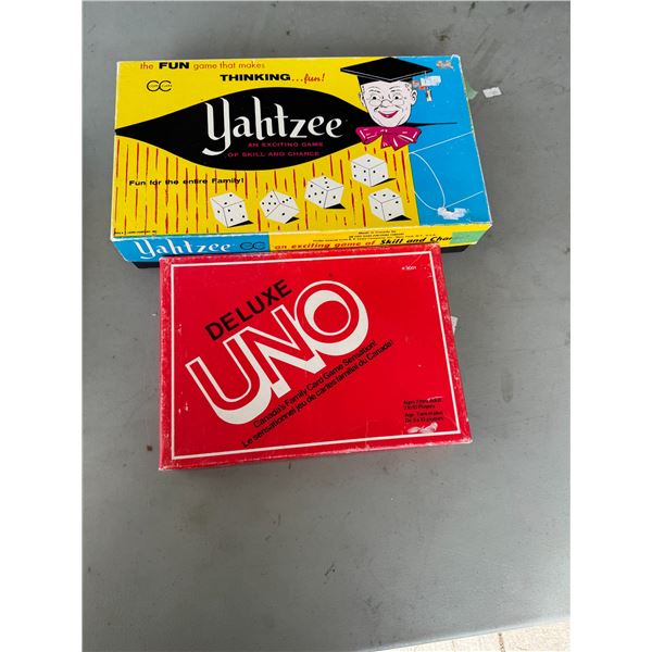 Yahtzee and Uno games