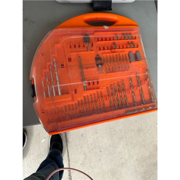 Double-sided case with drill bits and