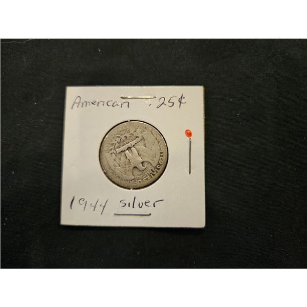 1944 Silver American 25cent
