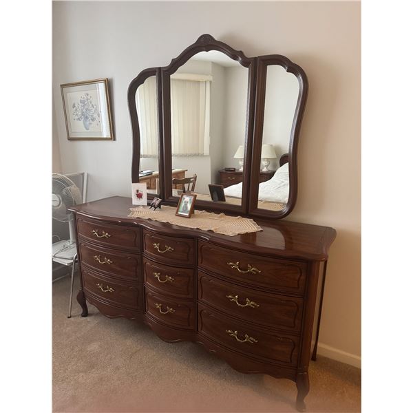 dresser, and mirror with Queen Headboard mattress not included