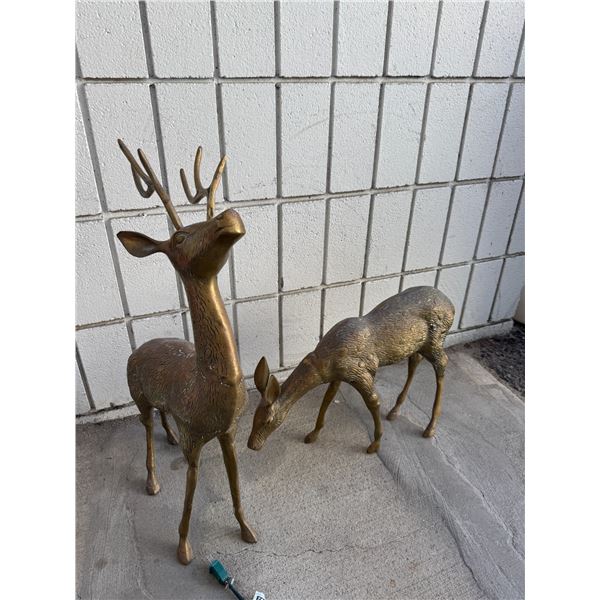 Brass deer one antler loose