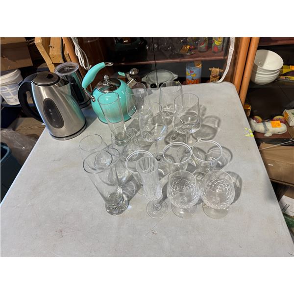 Glassware  and kettles