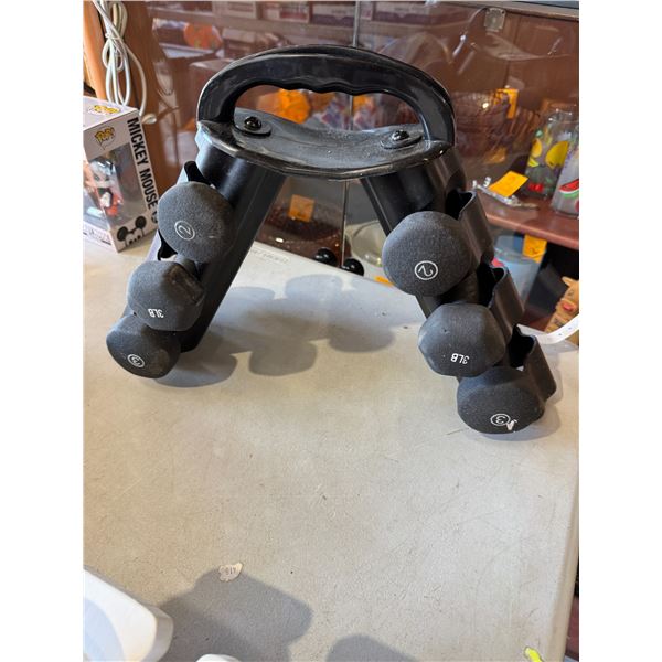 Weights on stand
