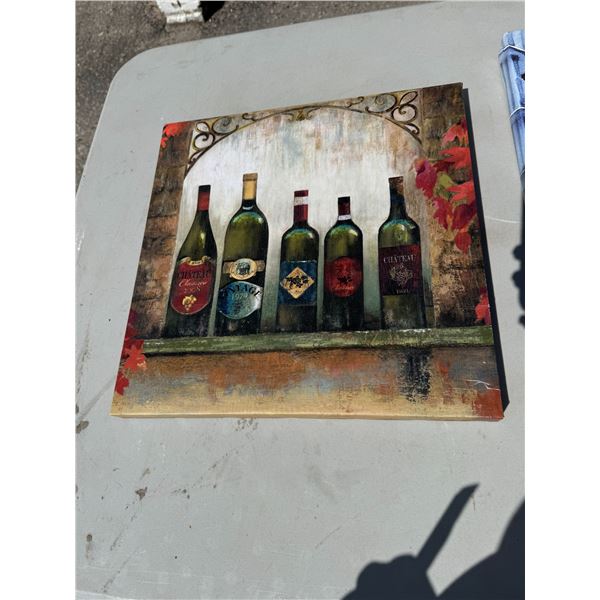 Canvas wine decor