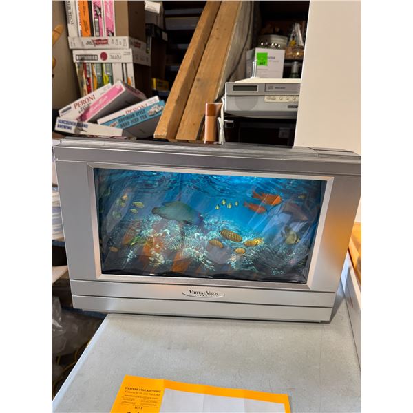 Virtual vision light up rotating fish display