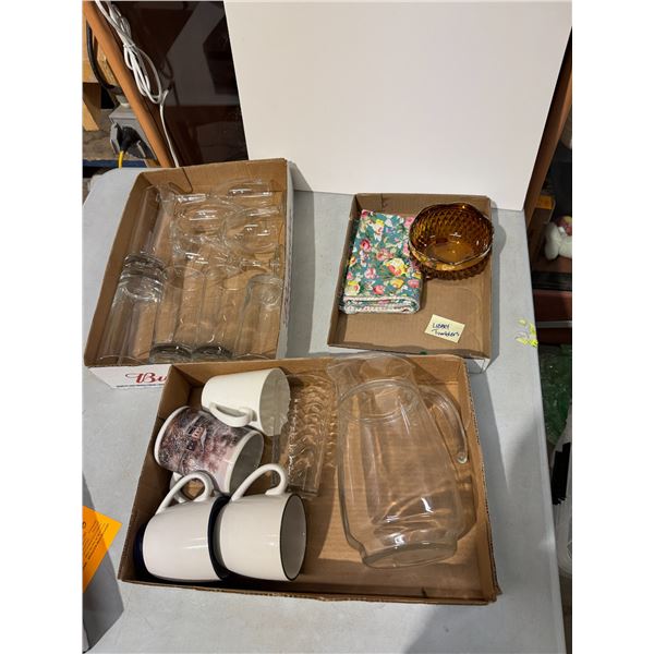 Glass juice, jug, mugs, glasses, etc.