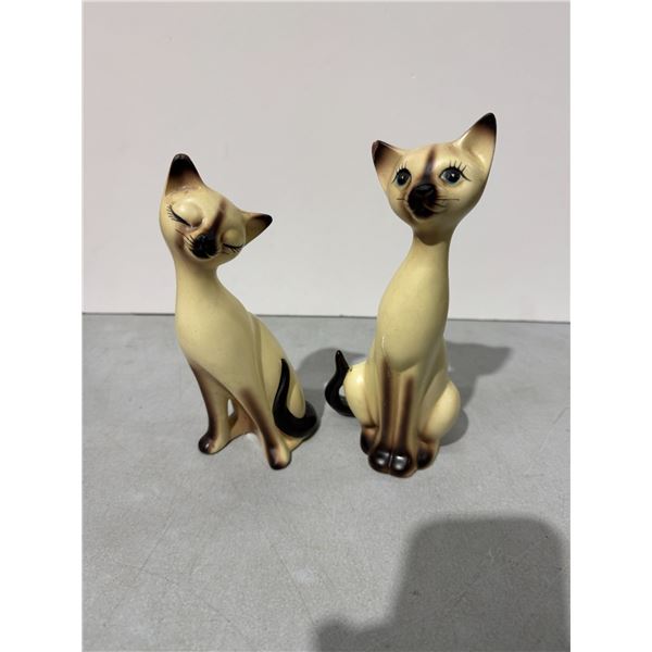 Norcrest Siamese, cat figurines, one has chip on ear