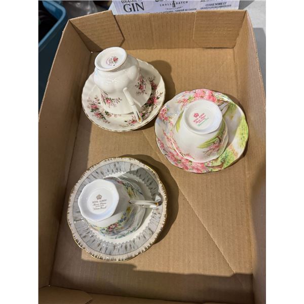 Royal Albert tea, cups, and saucers