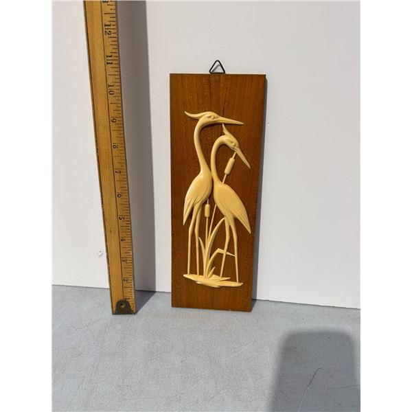 50s wall decoration made of wood and plastic birds mid century vintage