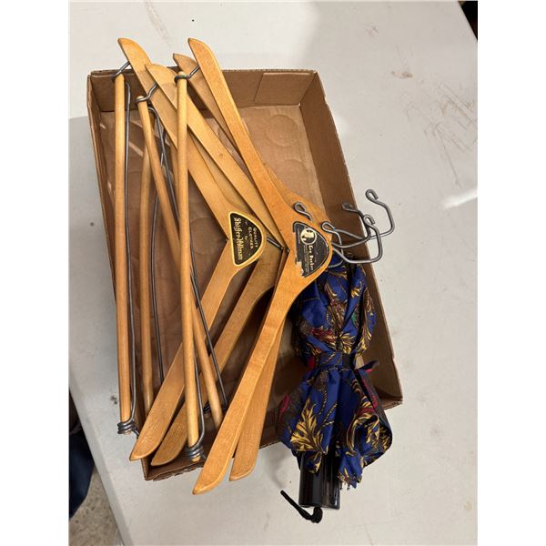 Wood hangers, and umbrella