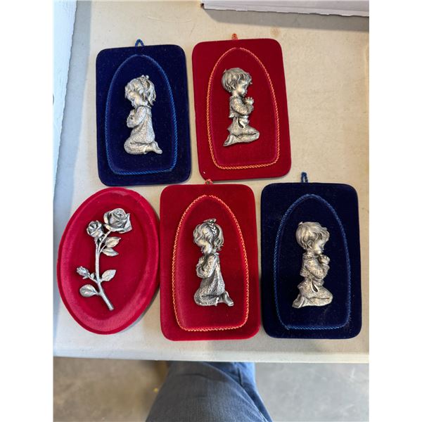 Pewter, praying, decor, and flower