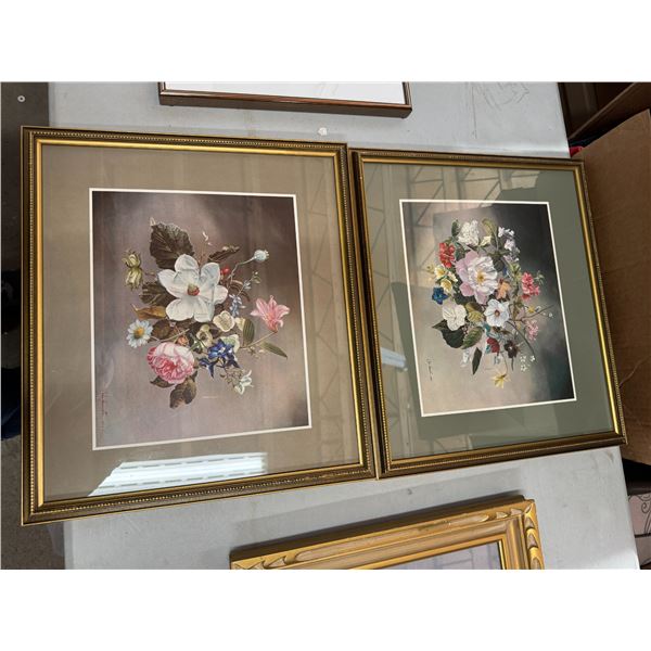 Jon Lancaster floral artwork  2 pc