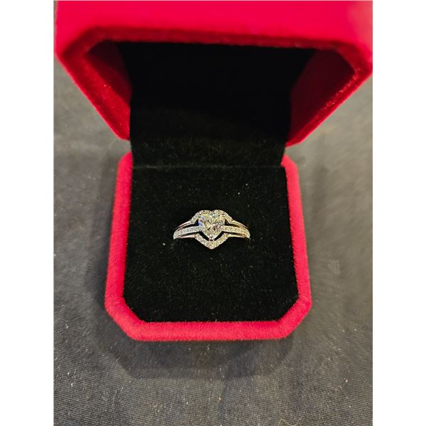 1.00 CT GRA Certified Moissanite heart cut ring size 7- Retail $1,045