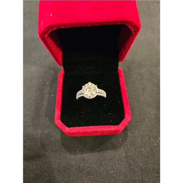 3.00CT GRA Certified Moissanite 925 Silver ring size 7- Retail $1,805